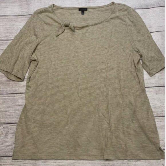 Talbots Beige Bow Detail T-Shirt – Size Medium, EUC - Picture 1 of 7